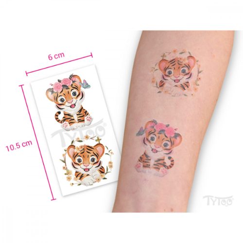 Tigris Virággal TyToo Matrica Tetoválások