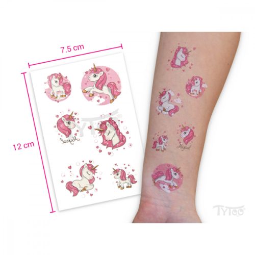 Rózsaszín Unikornisok TyToo Matrica Tetoválások