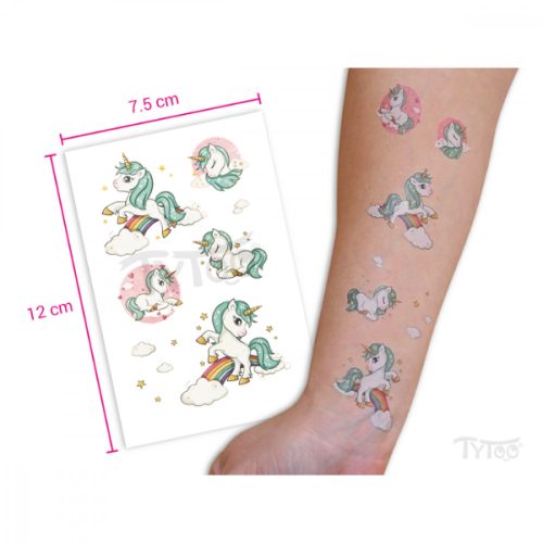 Türkizkék Unikornisok TyToo Matrica Tetoválások