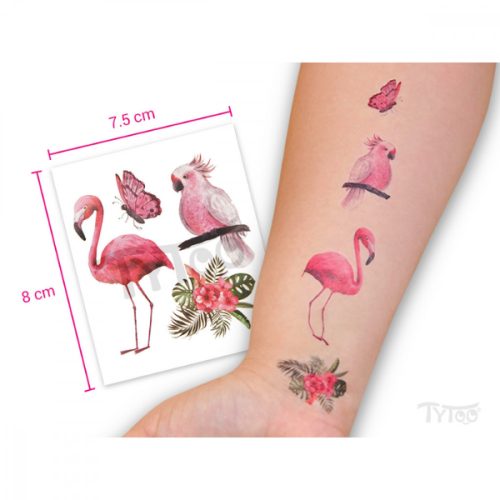 Flamingó és Papagáj TyToo Matrica Tetoválások