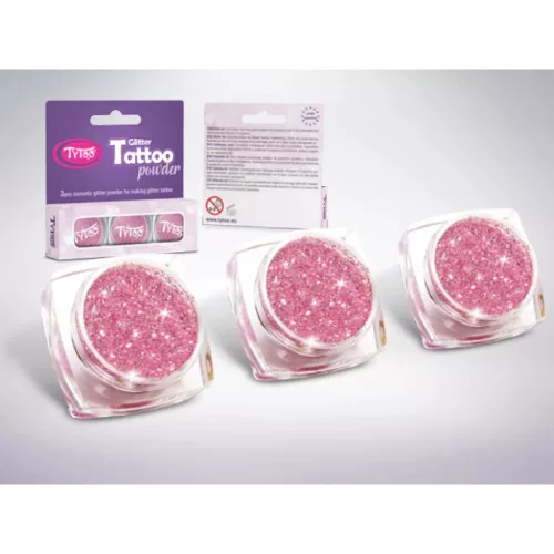 Csillámpor szett 3 x 2,5 ml babarózsaszín