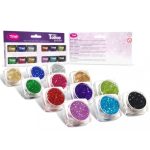 Csillámpor szett 12 x 2,5 ml legszebbszínek válogatása