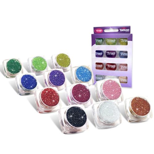 Csillámpor szett 12 x 2,5 ml alap színek (basic colours)