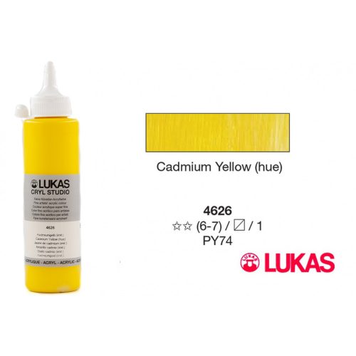 Lukas Cryl Studio kadmiumsárga (Cadmium Yellow hue) akrilfesték, 250 ml