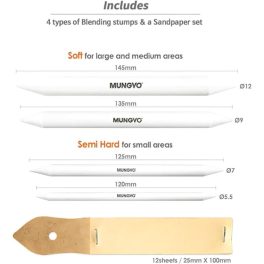   Satírceruza, papírceruza, papírrúd - 4db-os készlet 12db csiszolópapírral MUNGYO