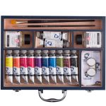Talens Van Gogh olaj festőkészlet - Starter Box XL: 12x40 ml + kiegészítők, fadobozos