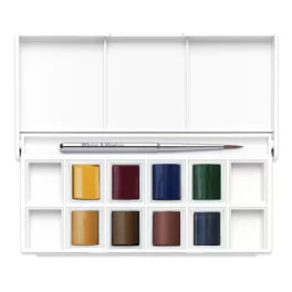   Winsor&Newton Cotman Pocket Set akvarellfesték készlet, 8x1/2 szilke + ecset - Landscape
