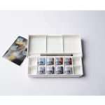 Winsor&Newton Cotman Pocket Set akvarellfesték készlet, 8x1/2 szilke + ecset - Metallic