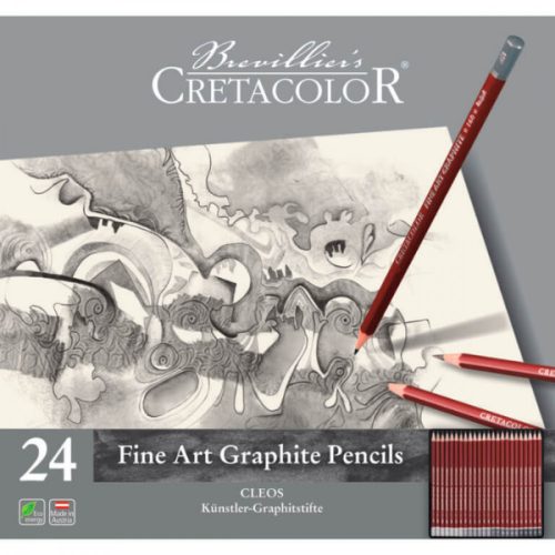 Cretacolor CLEOS Fine Art Graphite grafitceruza készlet, 24 db (9B-9H)