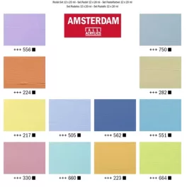   Talens Amsterdam akrilfesték készlet 12x20ml pasztel színek