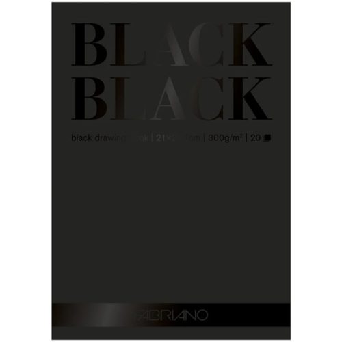 Fabriano Black Black rajztömb 24x32cm, 300g/m²