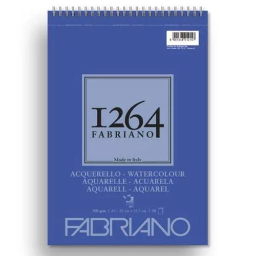 Fabriano 1264 A3-as akvarell tömb - 300g felül spirálos 