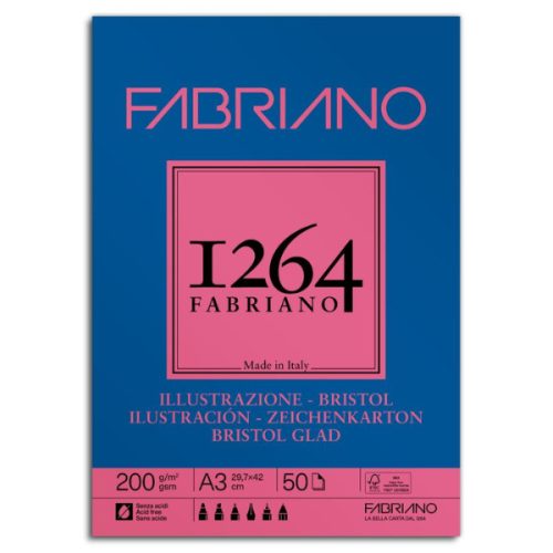Fabriano 1264 Bristol rajztömb 200g - A3 ragasztott