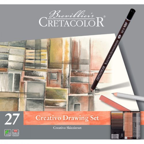Cretacolor Creativo rajzkészlet 27db-os, fémdobozban