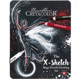   Cretacolor, X-Sketch Mega - rajz-és vázlatceruza készlet, 12 db, fémdobozos