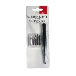 Kalligrafikus készlet B, tollszár + 5 hegyes végű hegy