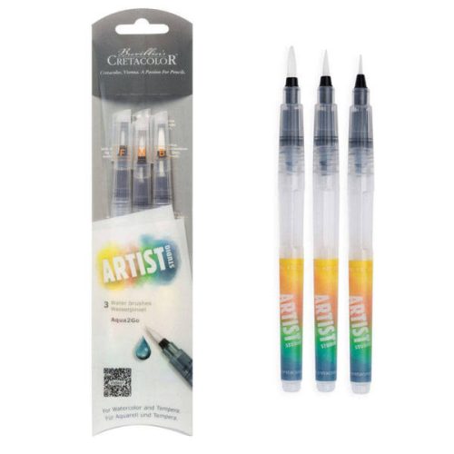 Cretacolor Artist Studio Aqua2Go víztartályos ecsetkészlet, 3db-os
