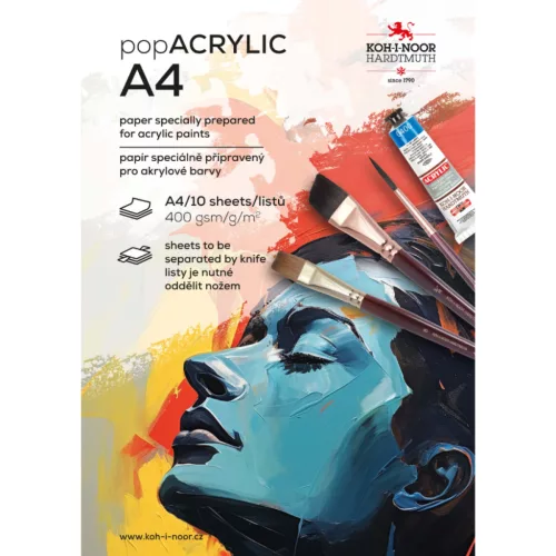 Koh-I-Noor Pop Acrylic akril festőtömb 400g, A4-10ív