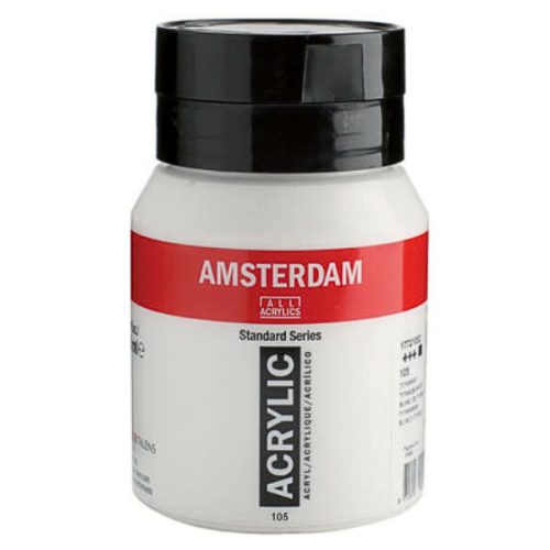Talens Amsterdam akrilfesték 500ml - titánfehér 105 (titanium white)