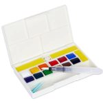 Sennelier akvarellfesték készlet, 12x1/2 szilke + víztartályos ecset