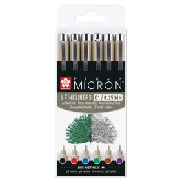   SAKURA Pigma Micron 01 műszaki rajztoll készlet 6 szín 0,25 mm