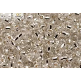 Japán kásagyöngy Miyuki 11/0, ek.  kristály, 10g