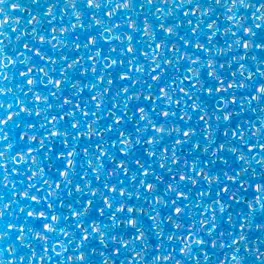   Japán kásagyöngy Miyuki 11/0, szivárványos halvány aqua, 10g