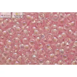   Japán kásagyöngy Miyuki 11/0, pink közepű kristály AB, 10g