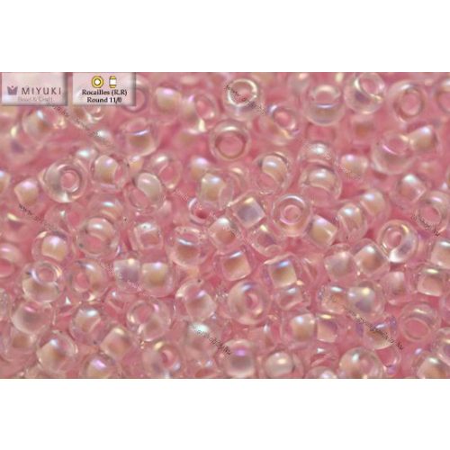 Japán kásagyöngy Miyuki 11/0, pink közepű kristály AB, 10g