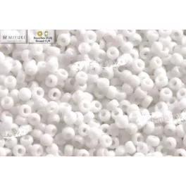 Japán kásagyöngy Miyuki 11/0, telt fehér, 10g