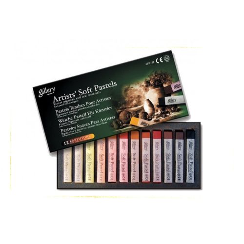 Gallery, pasztellkréta (porpasztell), 12 szín / földszínek