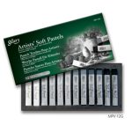 Gallery, pasztellkréta (porpasztell), 12 szín / szürkeárnyalatok