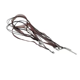 Organza nyaklánc alap lánchosszabítóval, 43 cm - barna