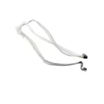 Organza nyaklánc alap lánchosszabítóval, 43 cm - fehér