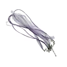 Organza nyaklánc alap lánchosszabítóval, 43 cm - orgona