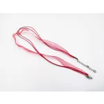 Organza nyaklánc alap lánchosszabítóval, 43 cm - piros