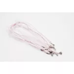 Organza nyaklánc alap lánchosszabítóval, 43 cm - rózsaszín
