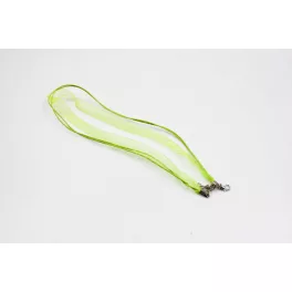   Organza nyaklánc alap lánchosszabítóval, 43 cm - világoszöld