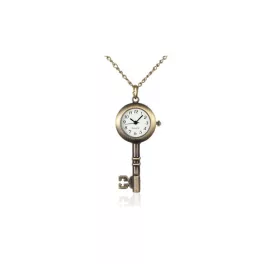   Öntvény kulcs medál nyaklánc quartz órával, sárgaréz színű (lánc hossza 31,7")