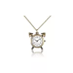 Öntvény ébresztőóra medál nyaklánc quartz órával, sárgaréz színű (lánc hossza 31,7")