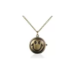 Öntvény "smile" medál nyaklánc quartz órával, sárgaréz színű (lánc hossza 31,7")