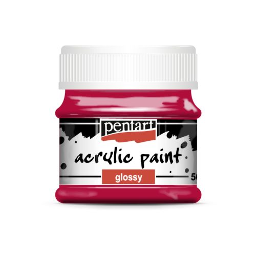 Pentart fényes akrilfesték 50ml kármin