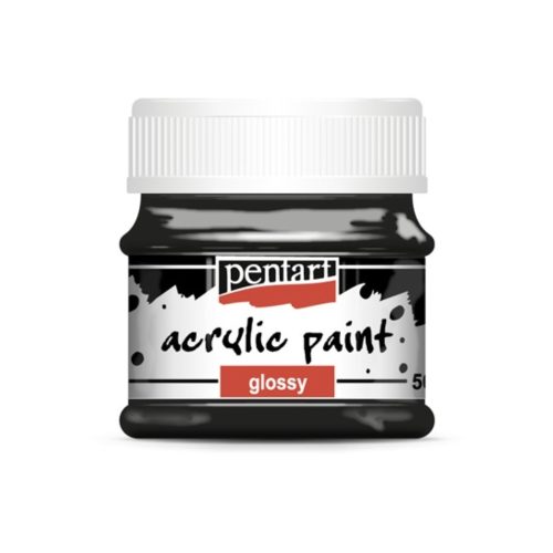 Pentart fényes akrilfesték 50ml fekete