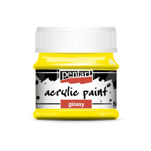 Pentart fényes akrilfesték 50ml sárga