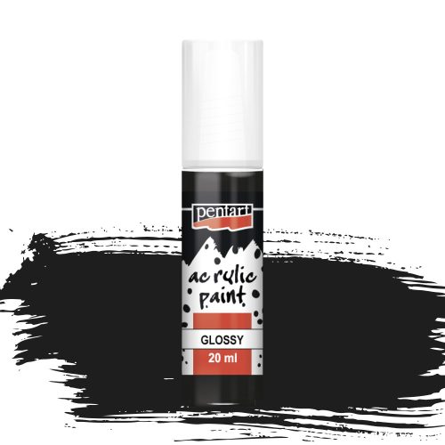 Pentart fényes akrilfesték 20ml fekete