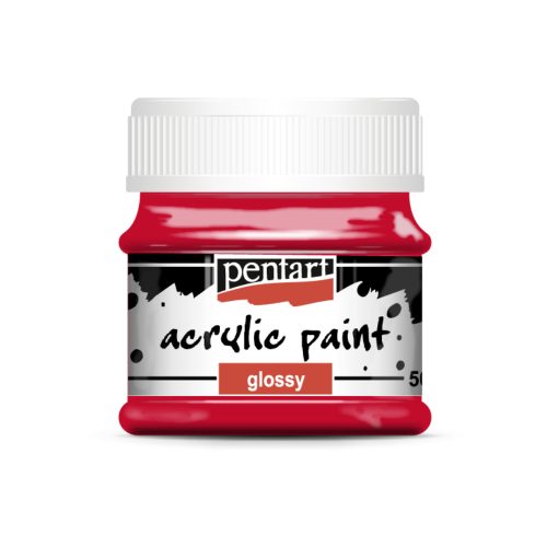 Pentart fényes akrilfesték 50ml rúzspiros