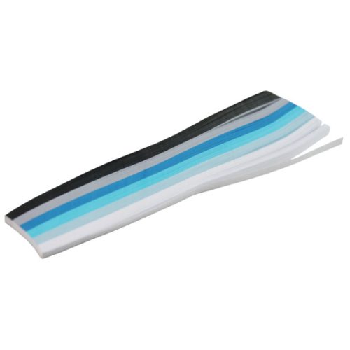 QUILLING papírszett - 18cmx5mm - 300 db - Kék árnyalatok