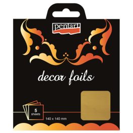 Pentart dekorfólia arany 14x14cm, 5 db/csomag