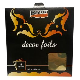 Pentart dekorfólia arany 14x14cm, 5 db/csomag