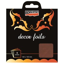 Pentart dekorfólia bronz 14x14cm, 5 db/csomag
